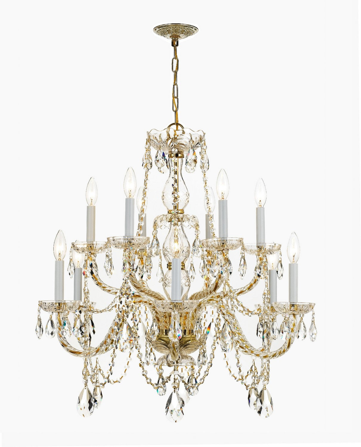 Crystorama - 1135-PB-CL-I - 12 Light Chandelier - Traditional Crystal - Polished Brass