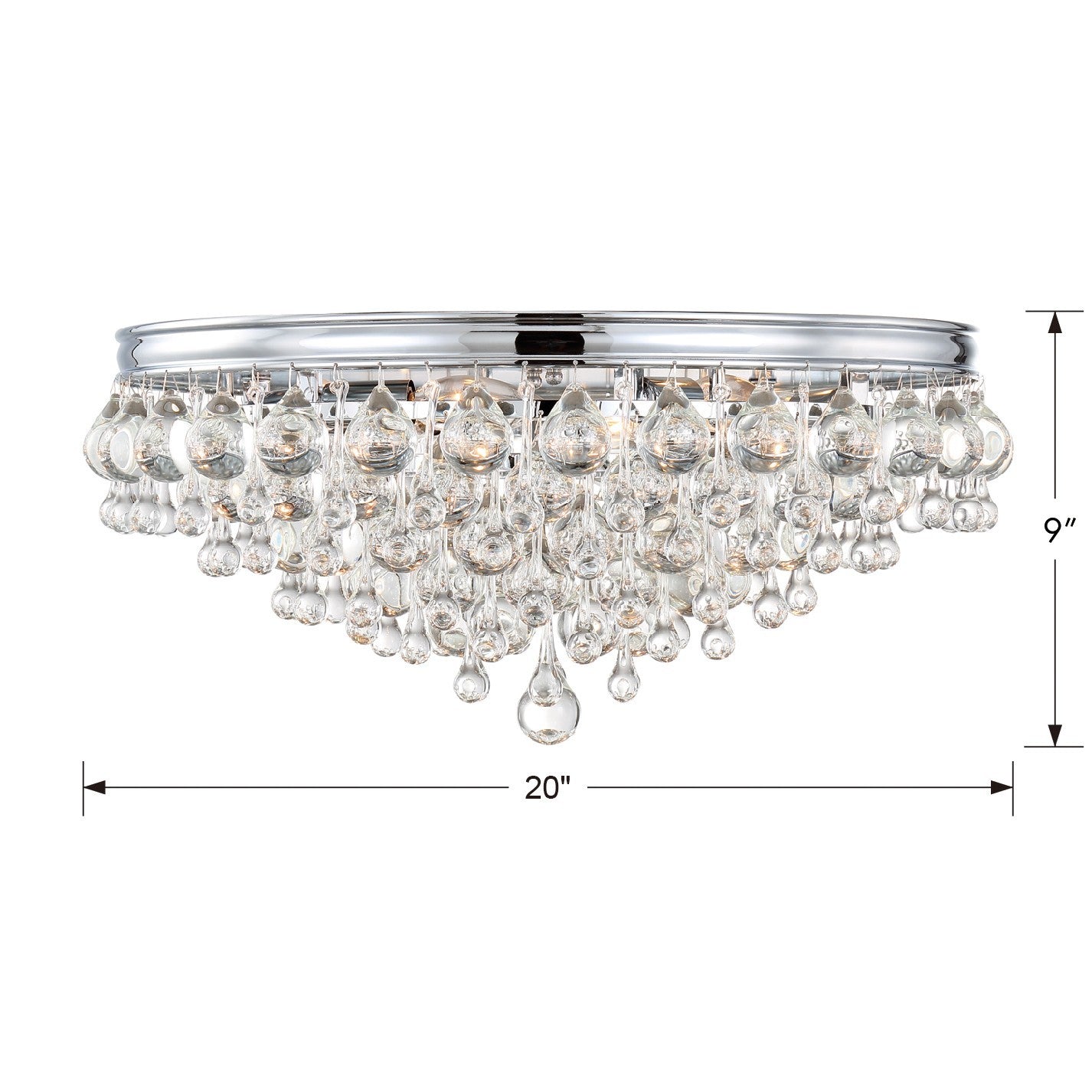 Crystorama - 138-CH - Six Light Flush Mount - Calypso - Polished Chrome