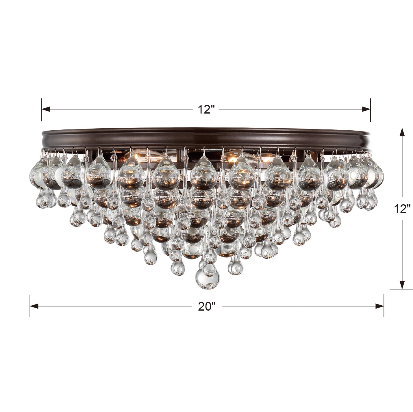 Crystorama - 138-VZ - Six Light Flush Mount - Calypso - Vibrant Bronze