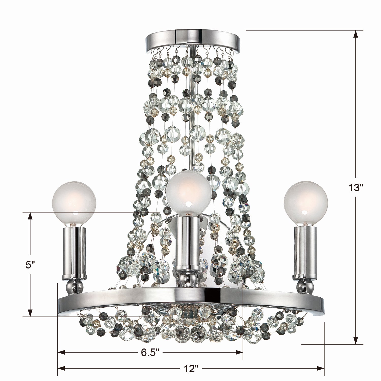 Crystorama - 1542-CH-MWP - Three Light Wall Sconce - Channing - Polished Chrome