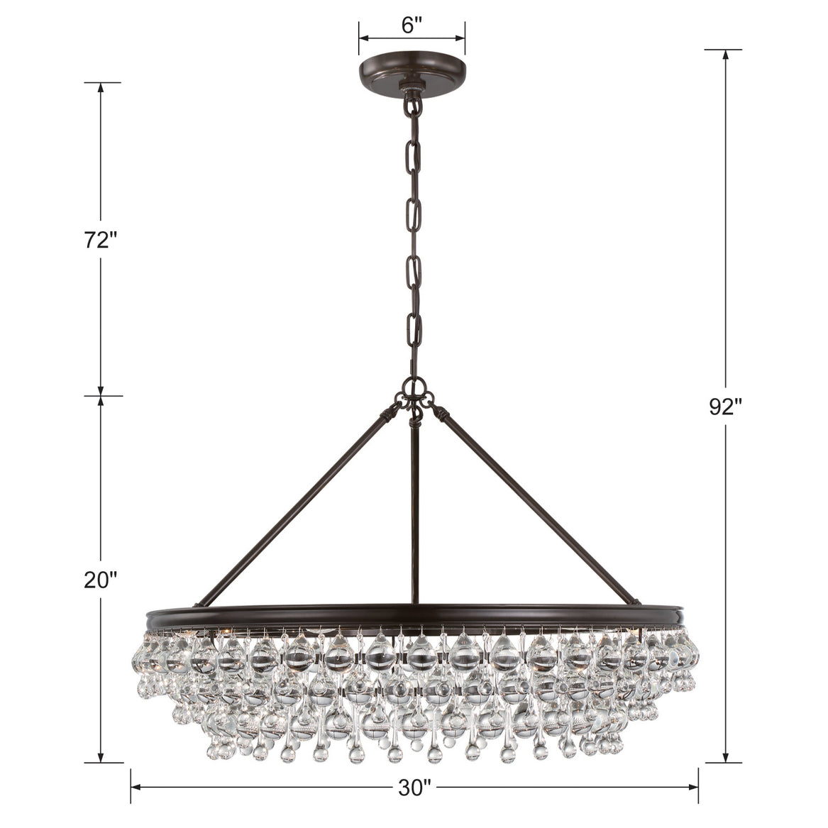 Crystorama - 275-VZ - Six Light Chandelier - Calypso - Vibrant Bronze