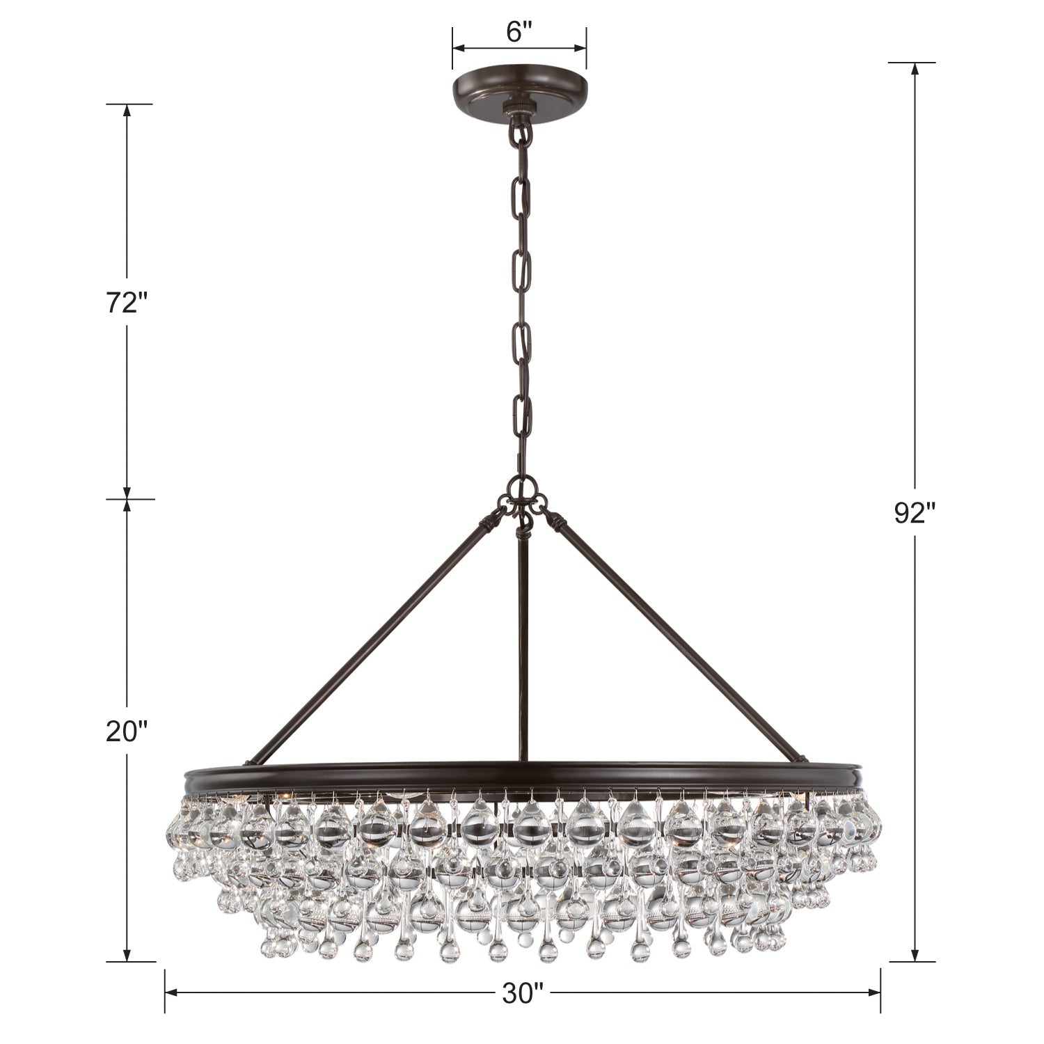 Crystorama - 275-VZ - Six Light Chandelier - Calypso - Vibrant Bronze