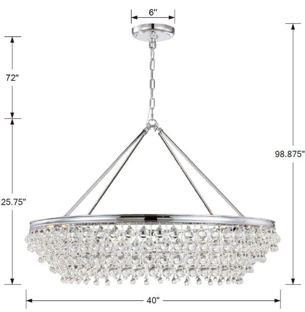 Crystorama - 278-CH - Eight Light Chandelier - Calypso - Polished Chrome