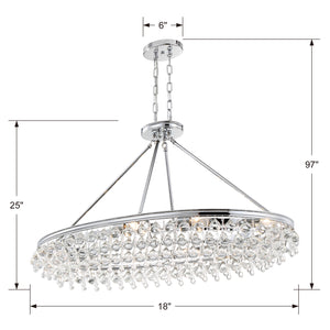 Crystorama - 279-CH - Eight Light Chandelier - Calypso - Polished Chrome