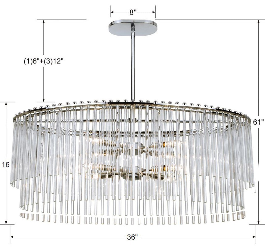 Crystorama - 398-CH - Eight Light Chandelier - Bleecker - Polished Chrome