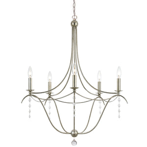 Crystorama - 435-SA - Five Light Chandelier - Metro - Antique Silver