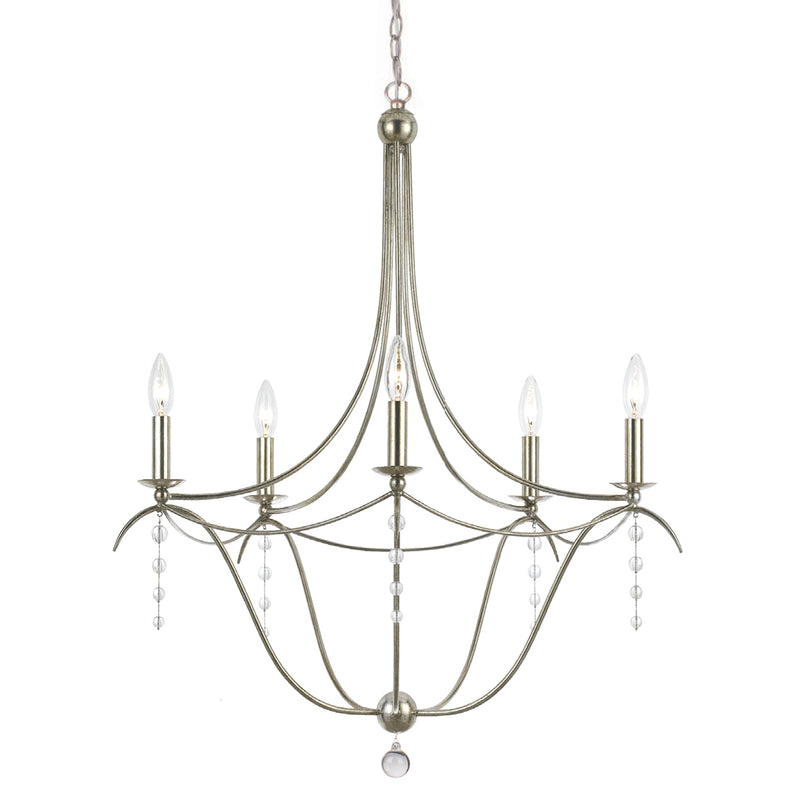 Crystorama - 435-SA - Five Light Chandelier - Metro - Antique Silver