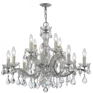 Crystorama - 4379-CH-CL-MWP - 12 Light Chandelier - Maria Theresa - Polished Chrome