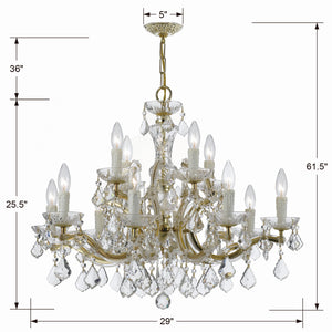 Crystorama - 4379-GD-CL-MWP - 12 Light Chandelier - Maria Theresa - Gold