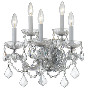 Crystorama - 4404-CH-CL-MWP - Five Light Wall Sconce - Maria Theresa - Polished Chrome