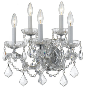 Crystorama - 4404-CH-CL-S - Five Light Wall Sconce - Maria Theresa - Polished Chrome