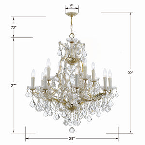 Crystorama - 4412-GD-CL-MWP - 13 Light Chandelier - Maria Theresa - Gold