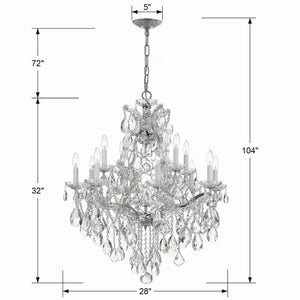 Crystorama - 4413-CH-CL-MWP - 13 Light Chandelier - Maria Theresa - Polished Chrome