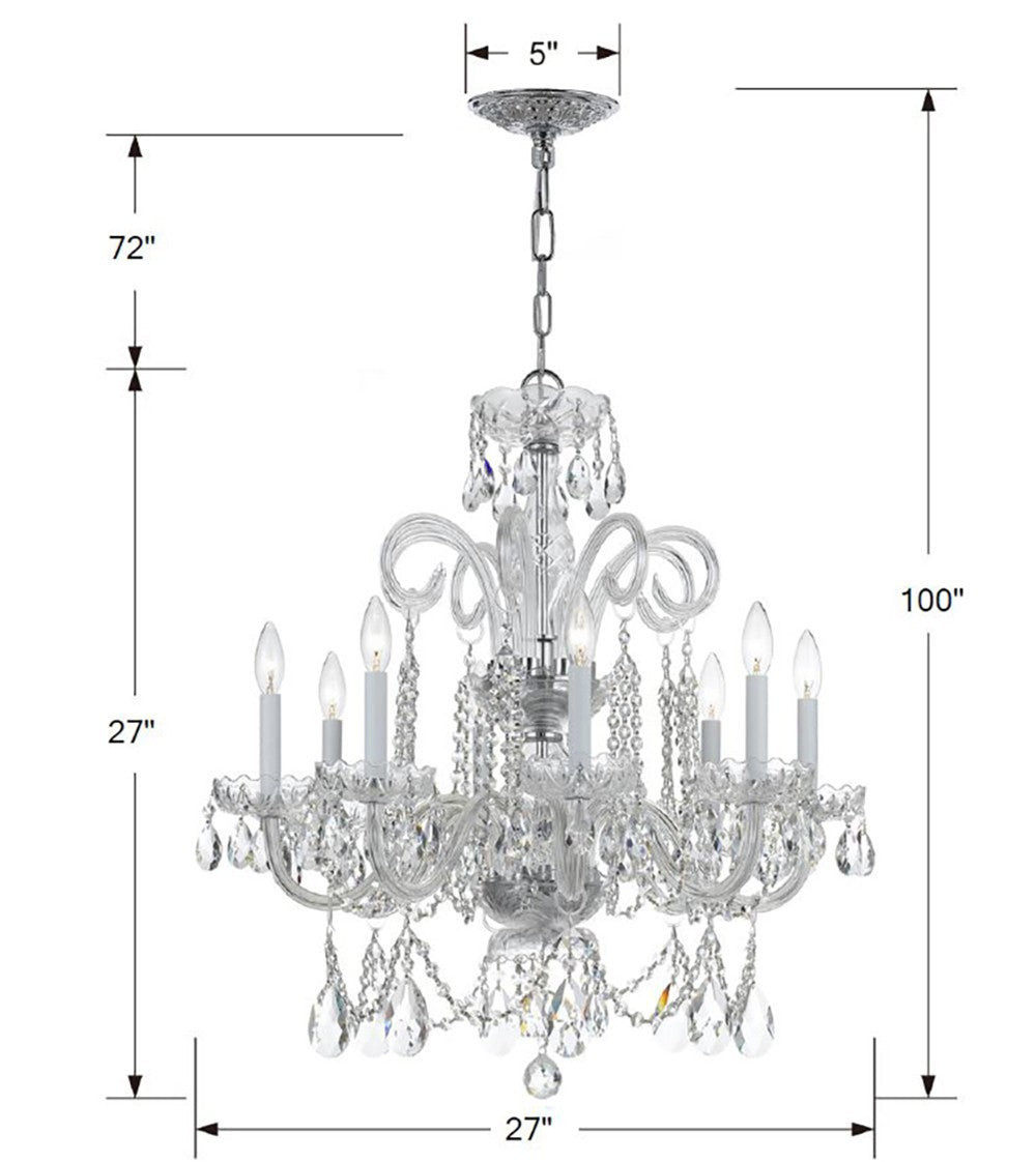 Crystorama - 5008-CH-CL-MWP - Eight Light Chandelier - Traditional Crystal - Polished Chrome