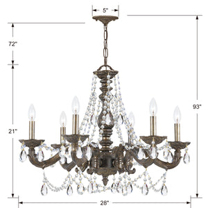 Crystorama - 5026-VB-CL-MWP - Six Light Chandelier - Paris Market - Venetian Bronze