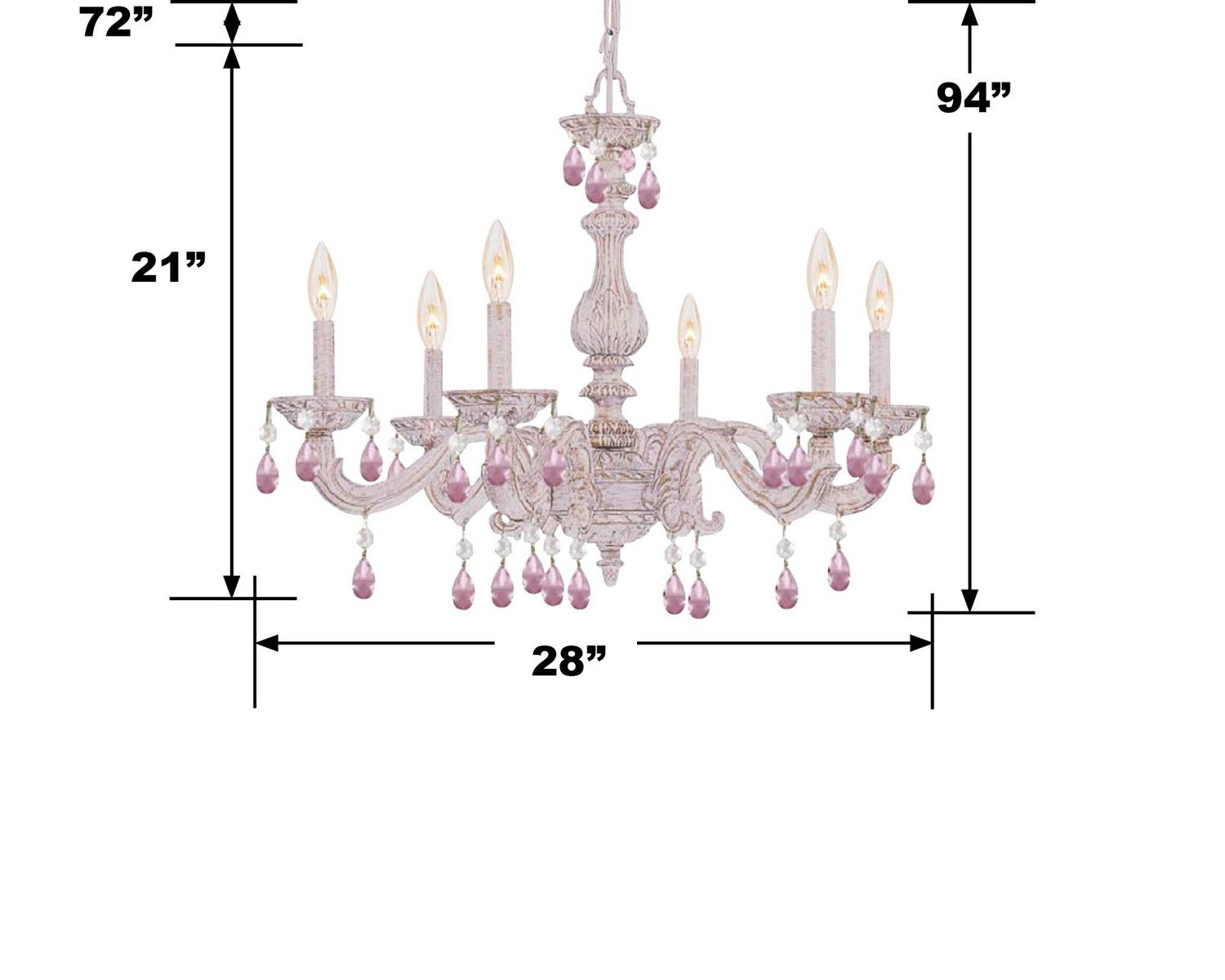 Crystorama - 5036-AW-RO-MWP - Six Light Chandelier - Paris Market - Antique White