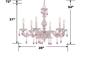 Crystorama - 5036-AW-RO-MWP - Six Light Chandelier - Paris Market - Antique White