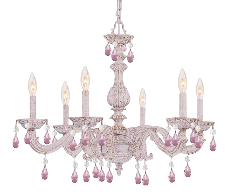 Crystorama - 5036-AW-RO-MWP - Six Light Chandelier - Paris Market - Antique White