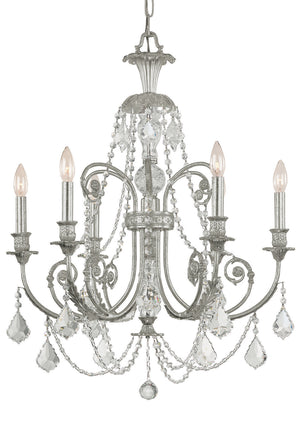 Crystorama - 5116-OS-CL-I - Six Light Chandelier - Regis - Olde Silver