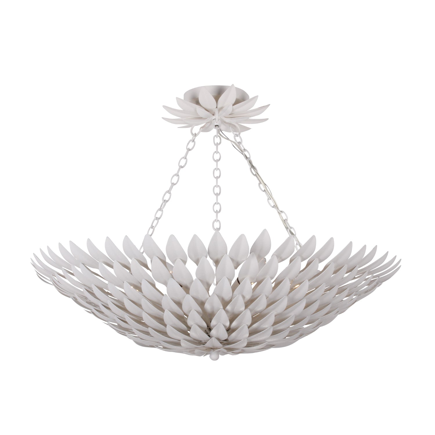 Crystorama - 517-MT - Six Light Chandelier - Broche - Matte White