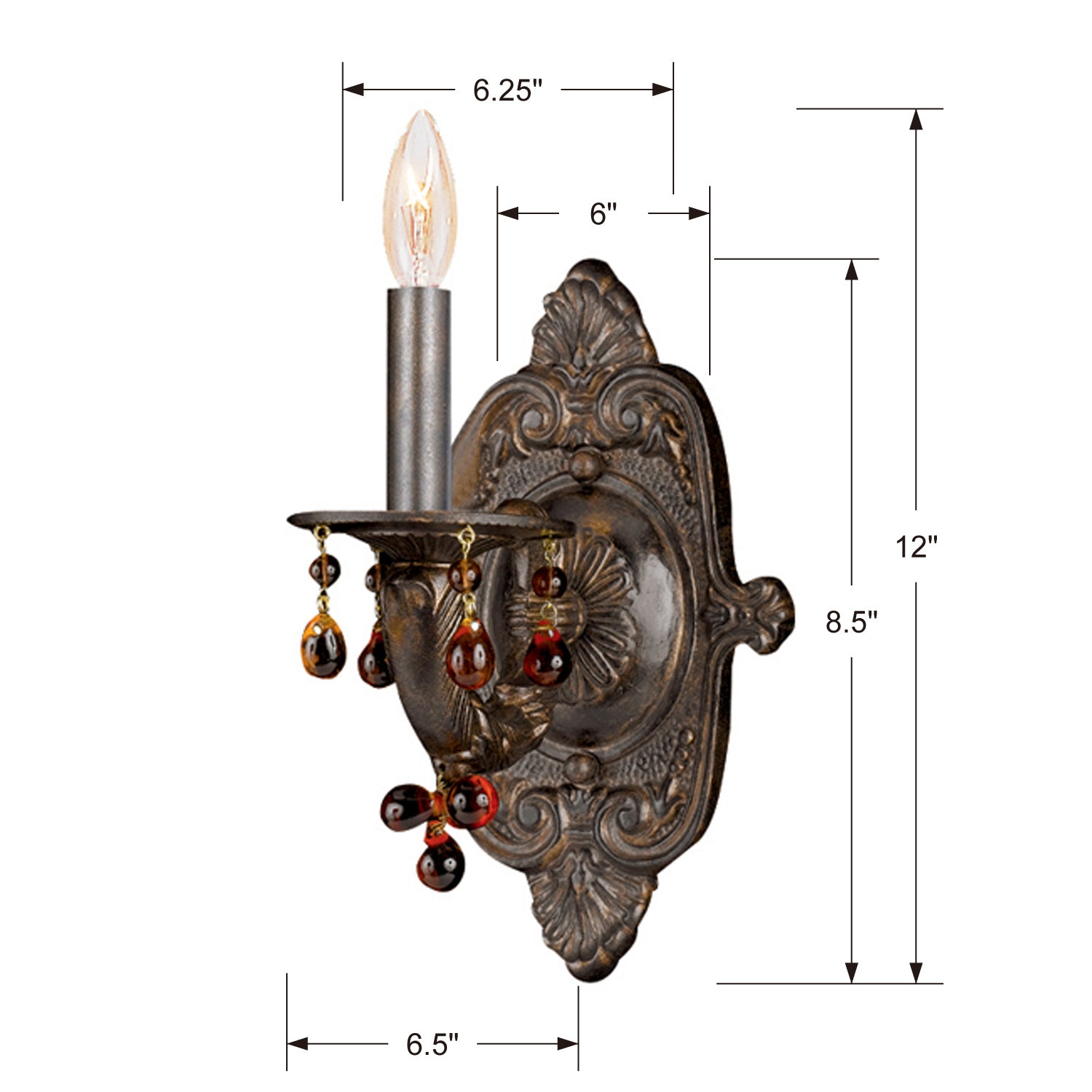 Crystorama - 5201-VB-AMBER - One Light Wall Sconce - Paris Market - Venetian Bronze