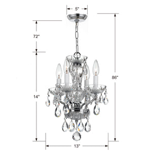 Crystorama - 5534-CH-CL-I - Four Light Mini Chandelier - Traditional Crystal - Polished Chrome