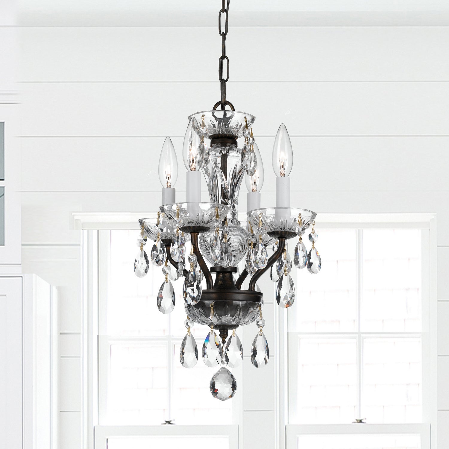 Crystorama - 5534-EB-CL-I - Four Light Mini Chandelier - Traditional Crystal - English Bronze