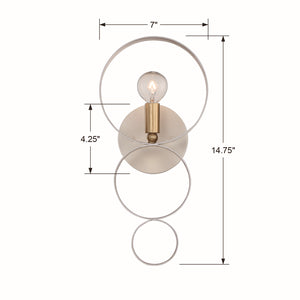 Crystorama - 581-MT-GA - One Light Wall Sconce - Luna - Matte White / Antique Gold