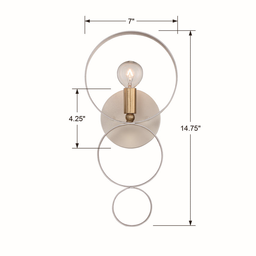 Crystorama - 581-MT-GA - One Light Wall Sconce - Luna - Matte White / Antique Gold