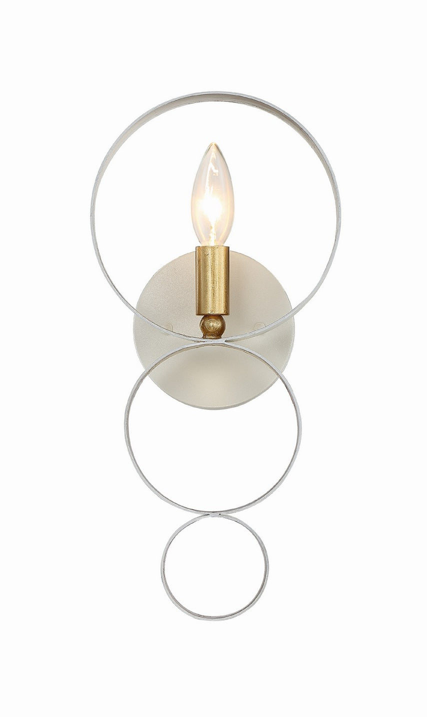 Crystorama - 581-MT-GA - One Light Wall Sconce - Luna - Matte White / Antique Gold