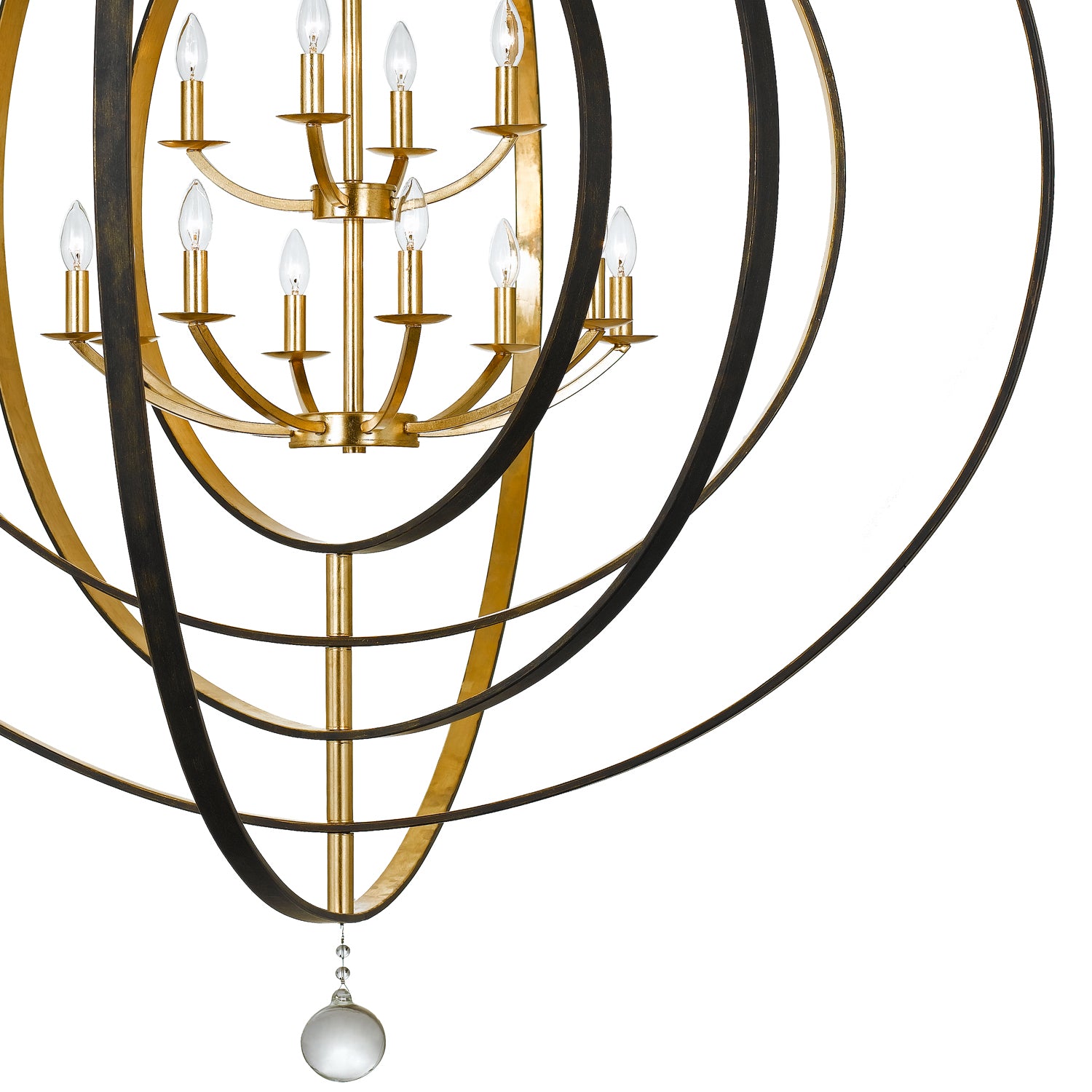 Crystorama - 590-EB-GA - 12 Light Chandelier - Luna - English Bronze / Antique Gold