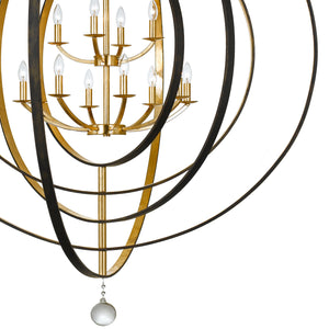 Crystorama - 590-EB-GA - 12 Light Chandelier - Luna - English Bronze / Antique Gold