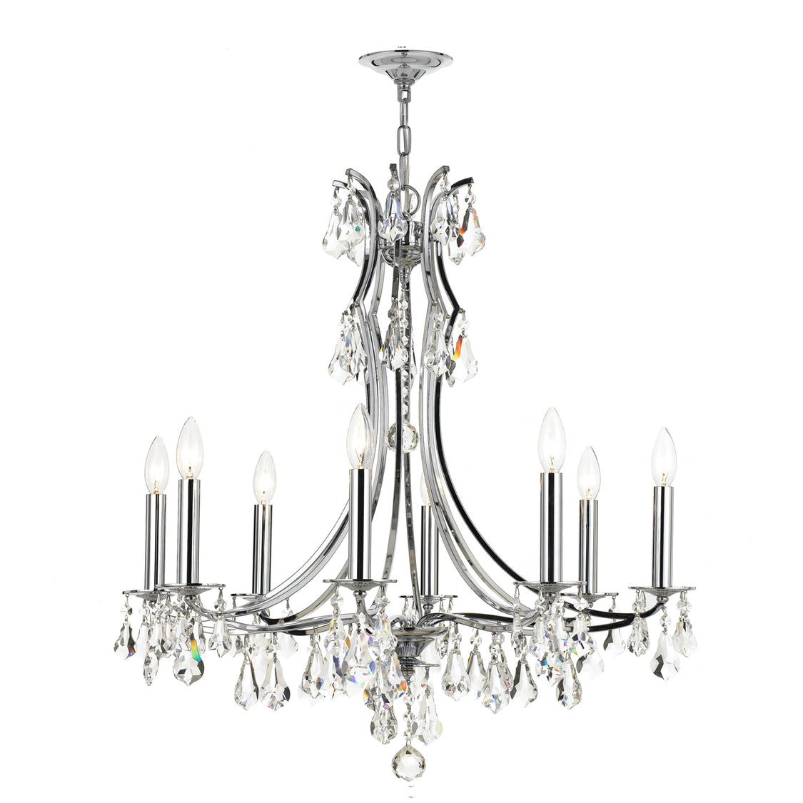 Crystorama - 5938-CH-CL-MWP - Eight Light Chandelier - Cedar - Polished Chrome