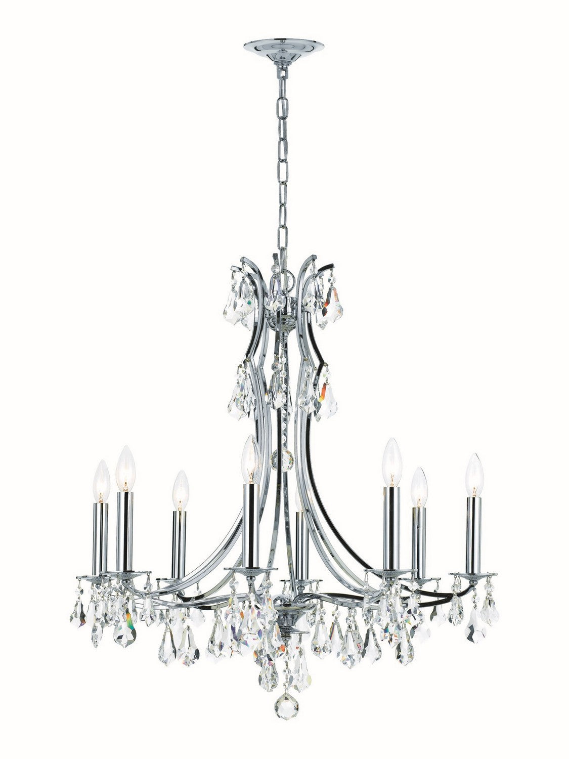 Crystorama - 5938-CH-CL-MWP - Eight Light Chandelier - Cedar - Polished Chrome