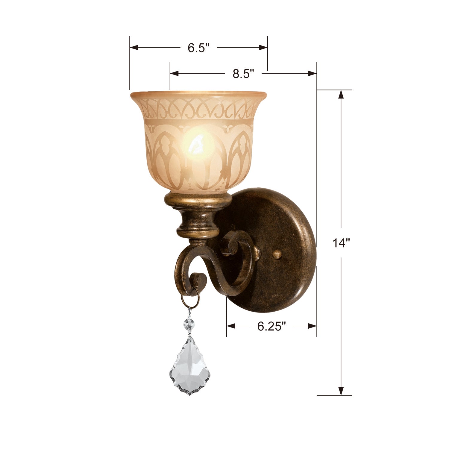 Crystorama - 7501-BU-CL-MWP - One Light Wall Sconce - Norwalk - Bronze Umber