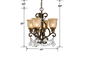 Crystorama - 7504-BU-CL-MWP - Four Light Mini Chandelier - Norwalk - Bronze Umber