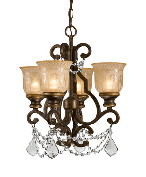 Crystorama - 7504-BU-CL-SAQ - Four Light Mini Chandelier - Norwalk - Bronze Umber