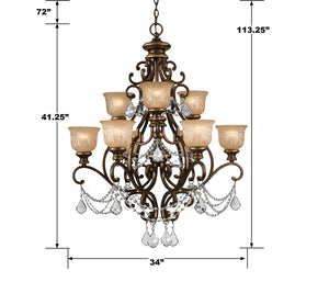 Crystorama - 7509-BU-CL-I - Nine Light Chandelier - Norwalk - Bronze Umber