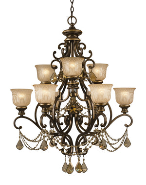 Crystorama - 7509-BU-GT-MWP - Nine Light Chandelier - Norwalk - Bronze Umber