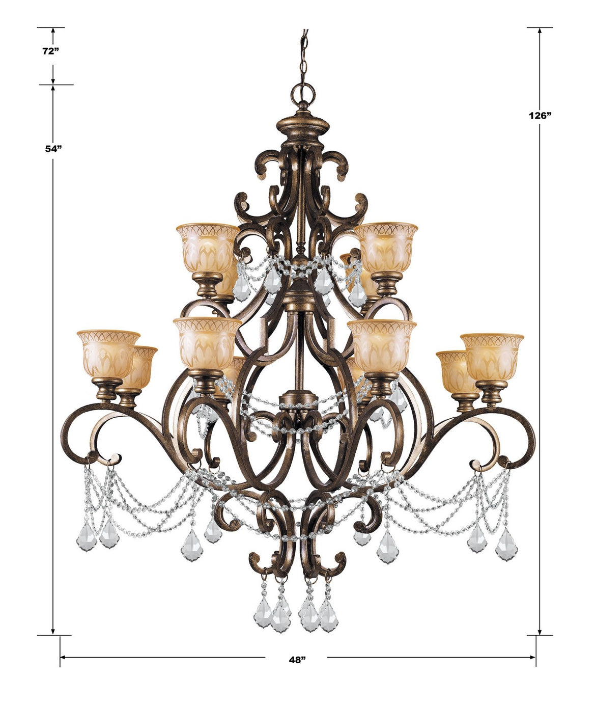 Crystorama - 7512-BU-CL-I - 12 Light Chandelier - Norwalk - Bronze Umber