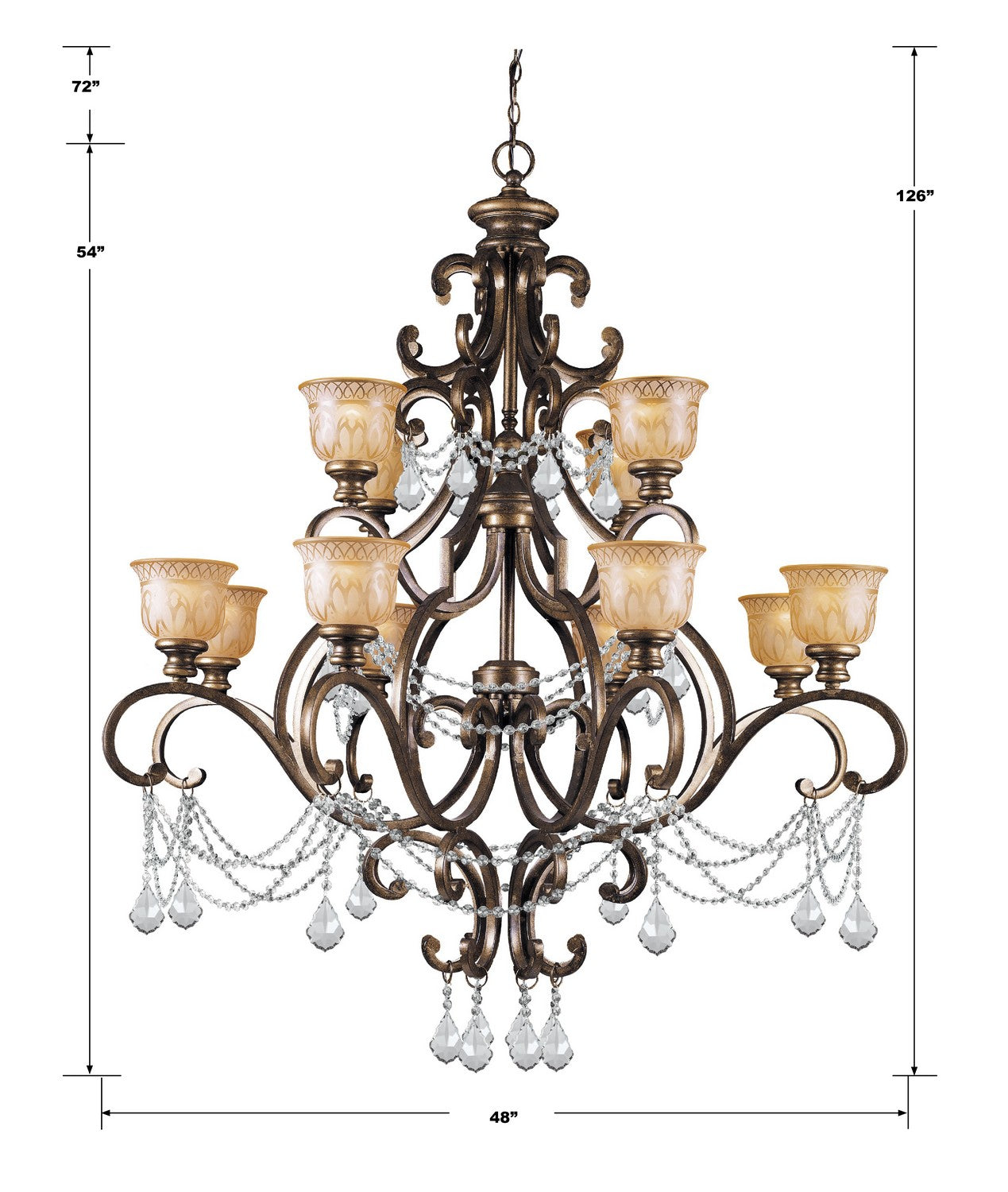 Crystorama - 7512-BU-CL-I - 12 Light Chandelier - Norwalk - Bronze Umber