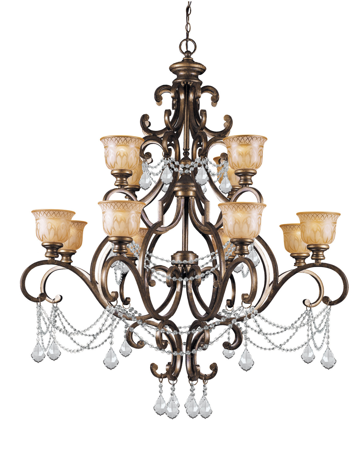 Crystorama - 7512-BU-CL-MWP - 12 Light Chandelier - Norwalk - Bronze Umber