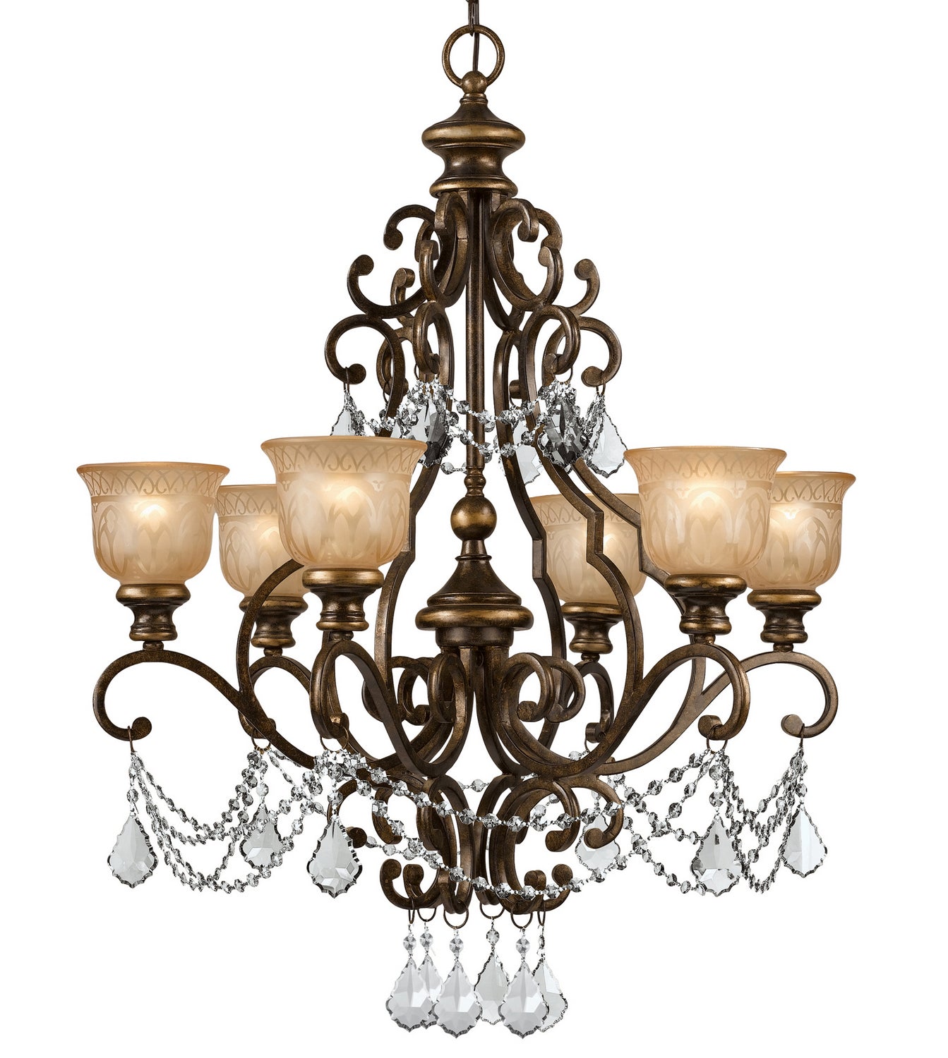 Crystorama - 7516-BU-CL-S - Six Light Chandelier - Norwalk - Bronze Umber