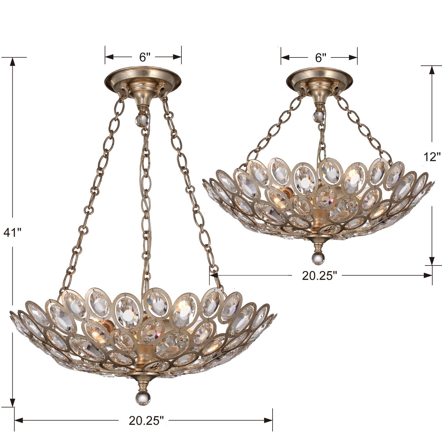 Crystorama - 7584-DT - Three Light Chandelier - Sterling - Distressed Twilight