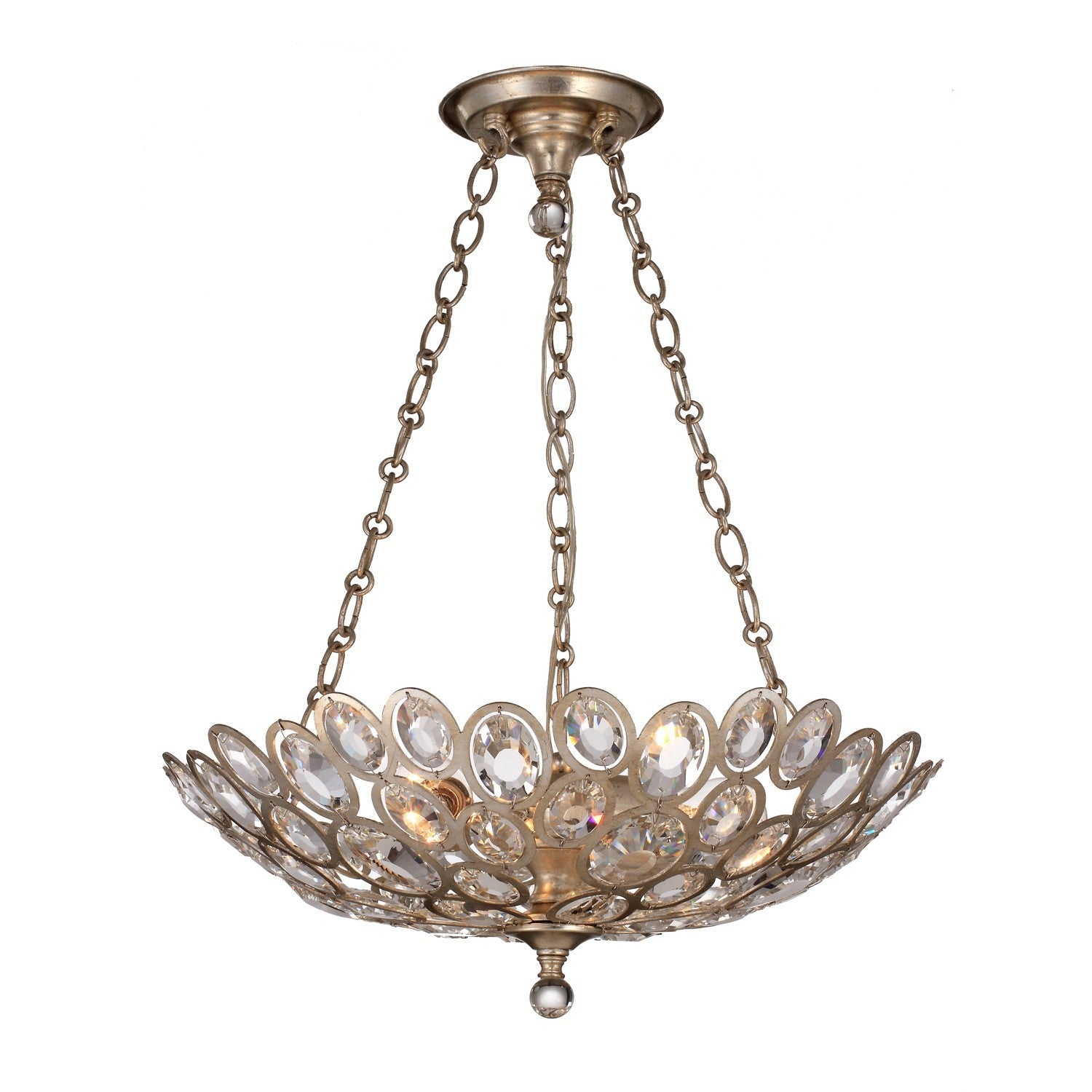 Crystorama - 7584-DT - Three Light Chandelier - Sterling - Distressed Twilight