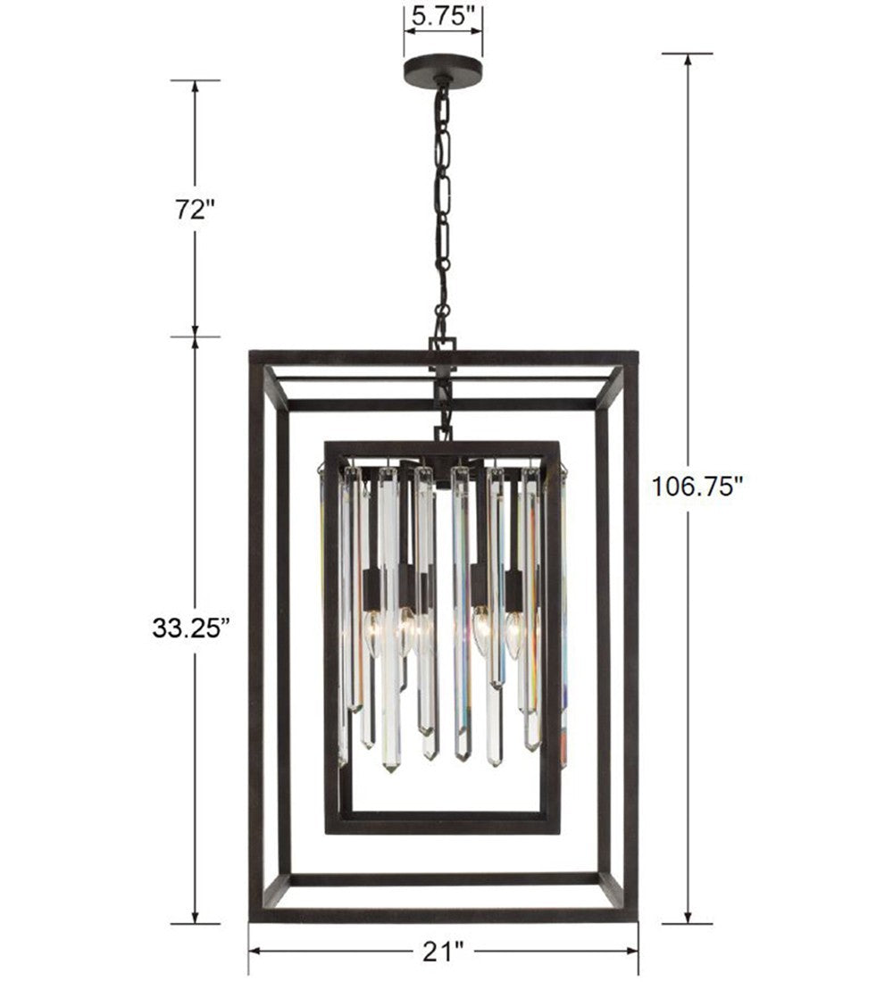 Crystorama - 8409-FB - Six Light Chandelier - Hollis - Forged Bronze