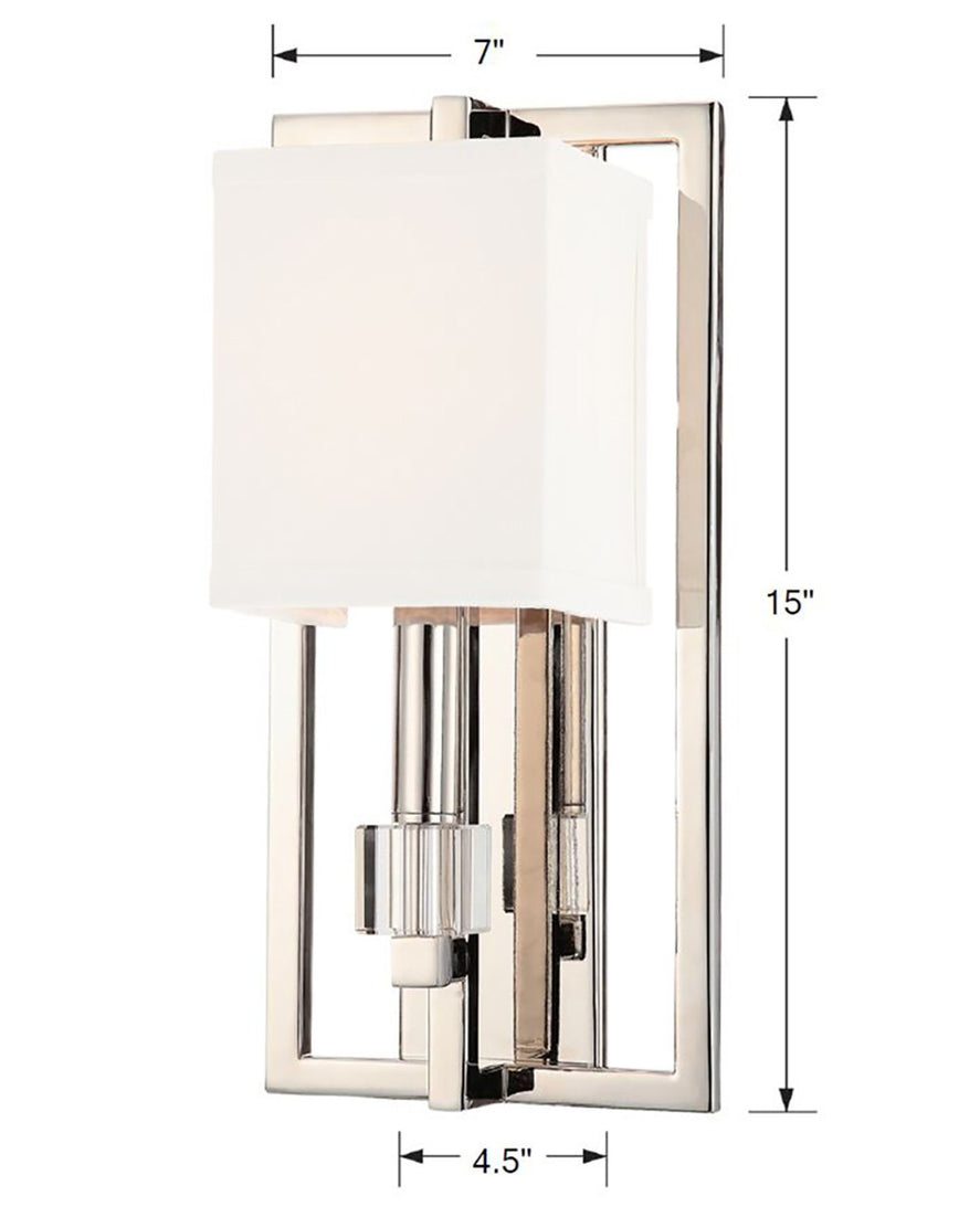 Crystorama - 8881-PN - One Light Wall Sconce - Dixon - Polished Nickel