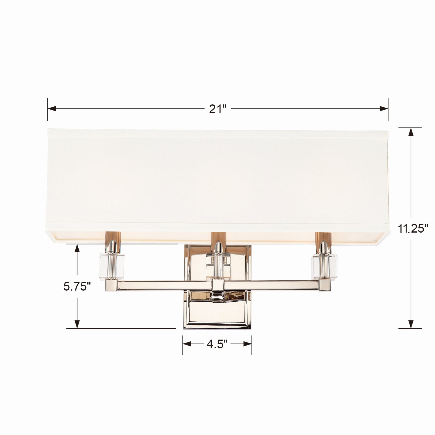 Crystorama - 8883-PN - Three Light Bathroom Vanity - Dixon - Polished Nickel