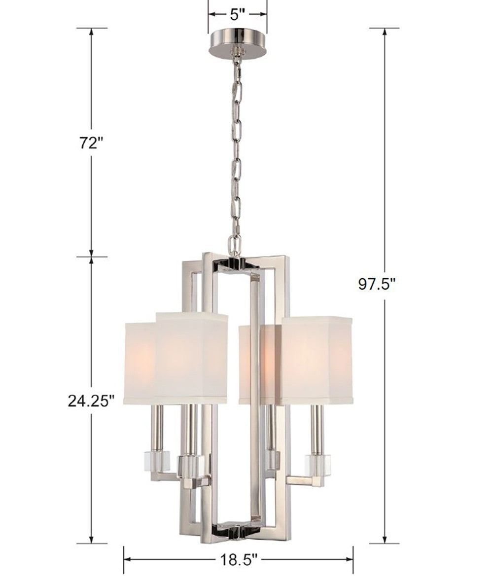 Crystorama - 8884-PN - Four Light Chandelier - Dixon - Polished Nickel