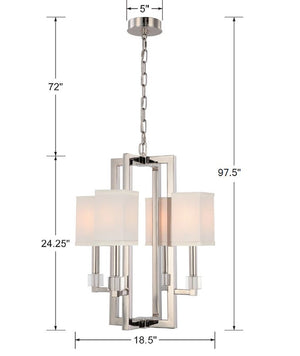 Crystorama - 8884-PN - Four Light Chandelier - Dixon - Polished Nickel